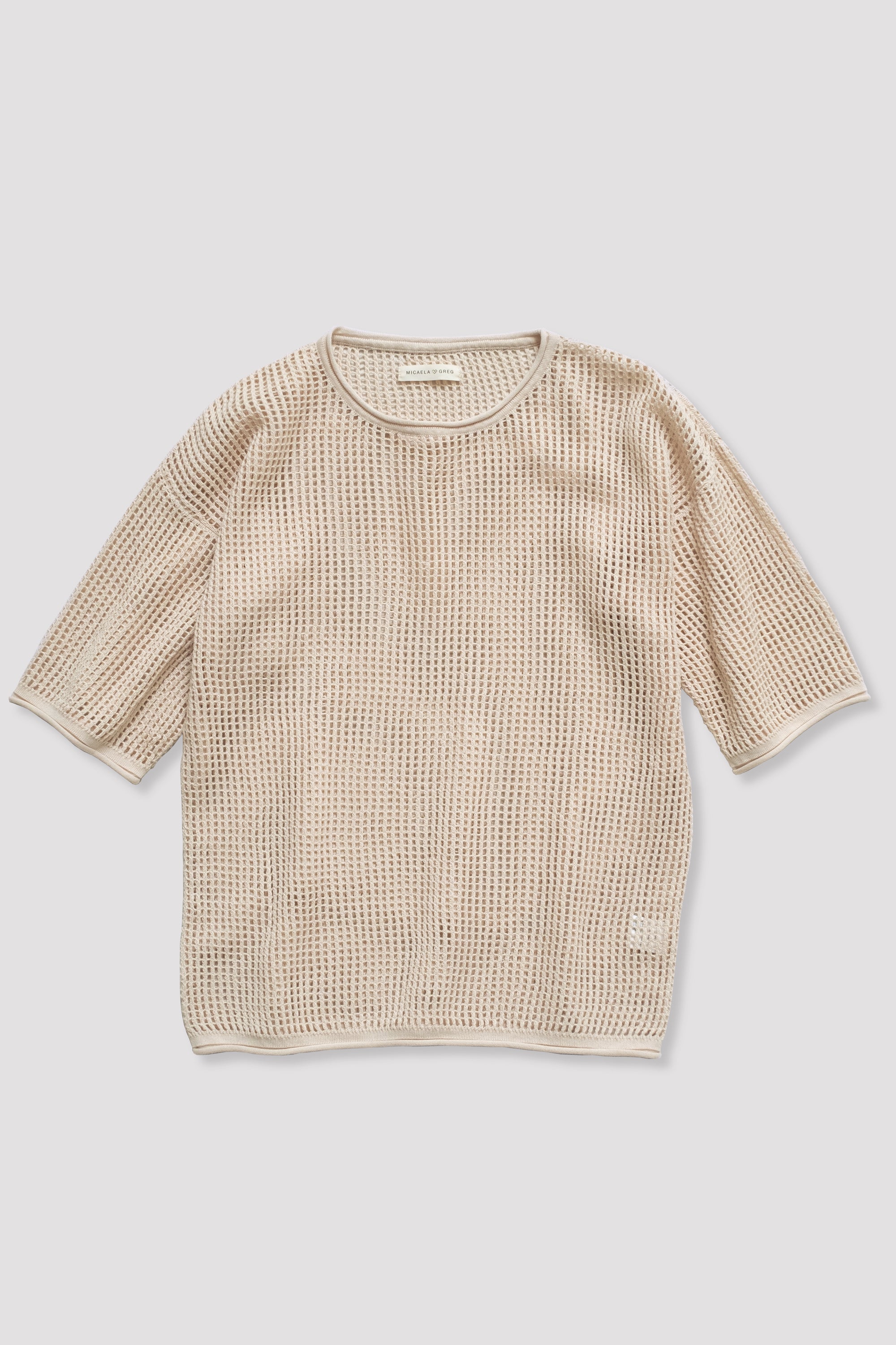 Cream Lattice Tee