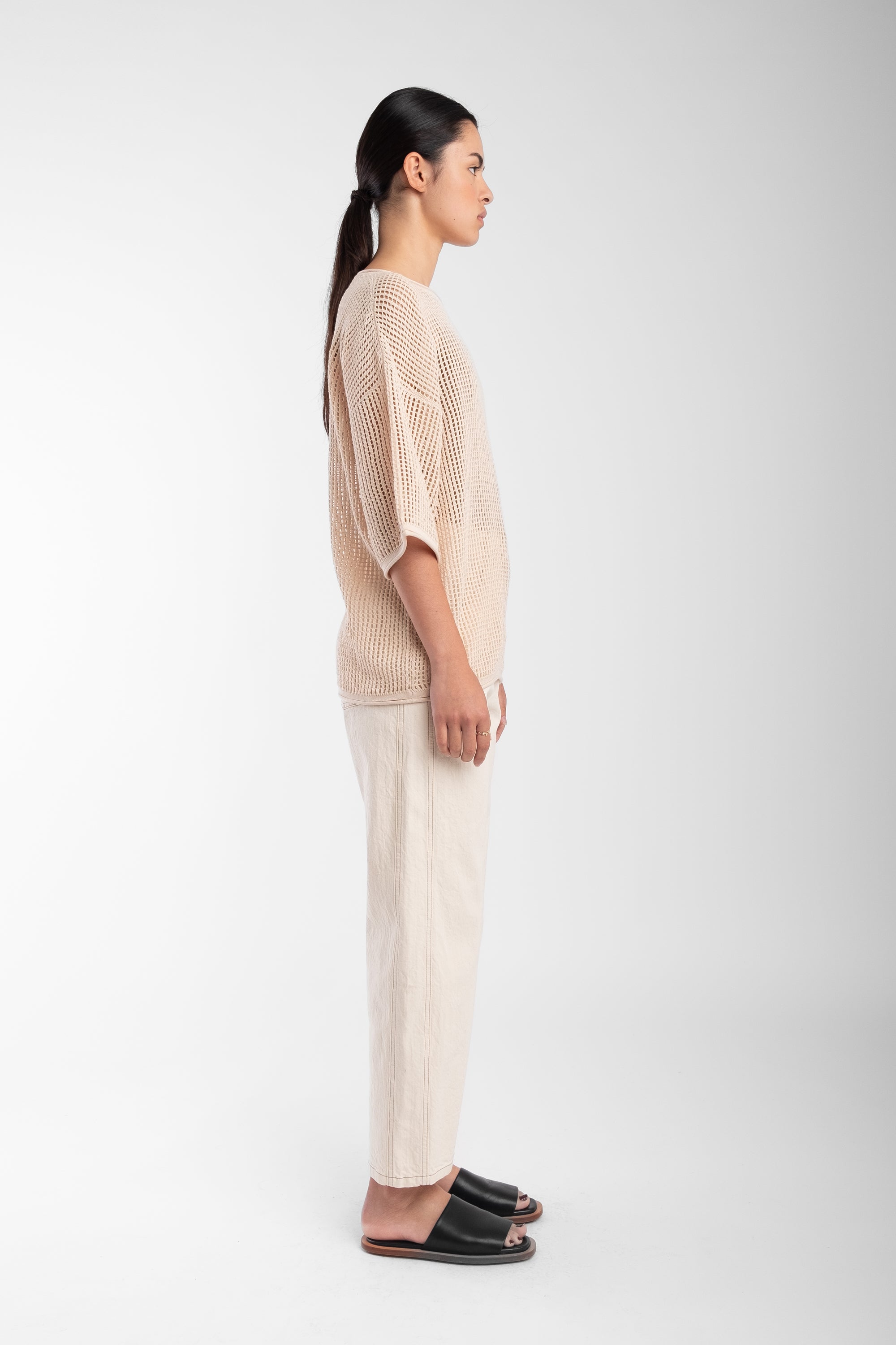 Cream Lattice Tee