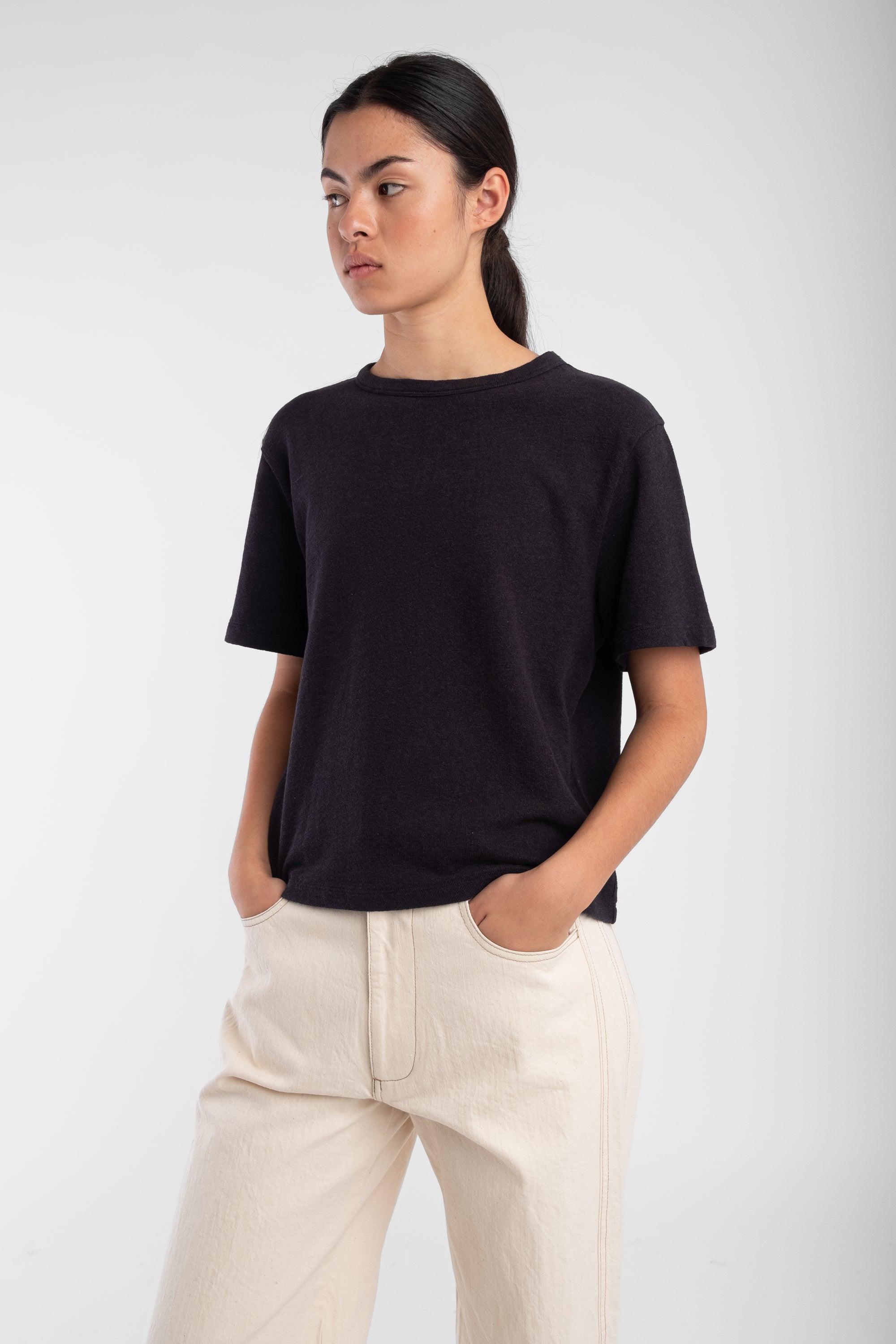 Faded Black Terry Tee