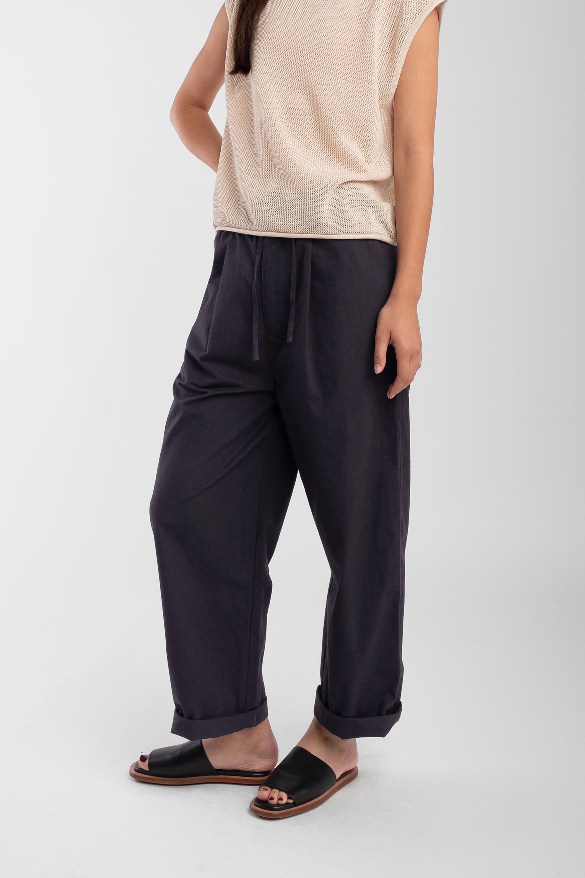 Faded Black Tie Trouser
