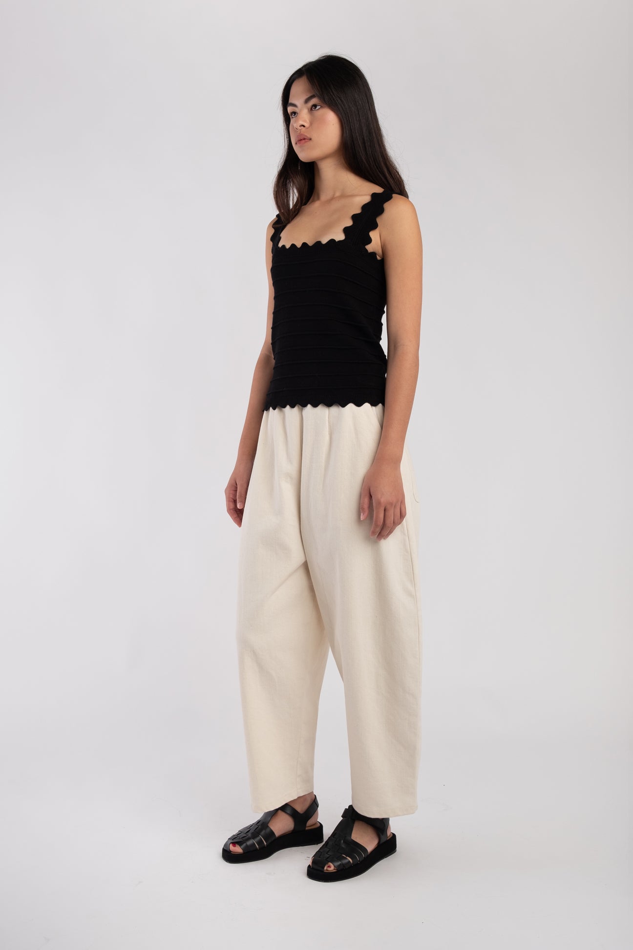 Cream Barrel Pant