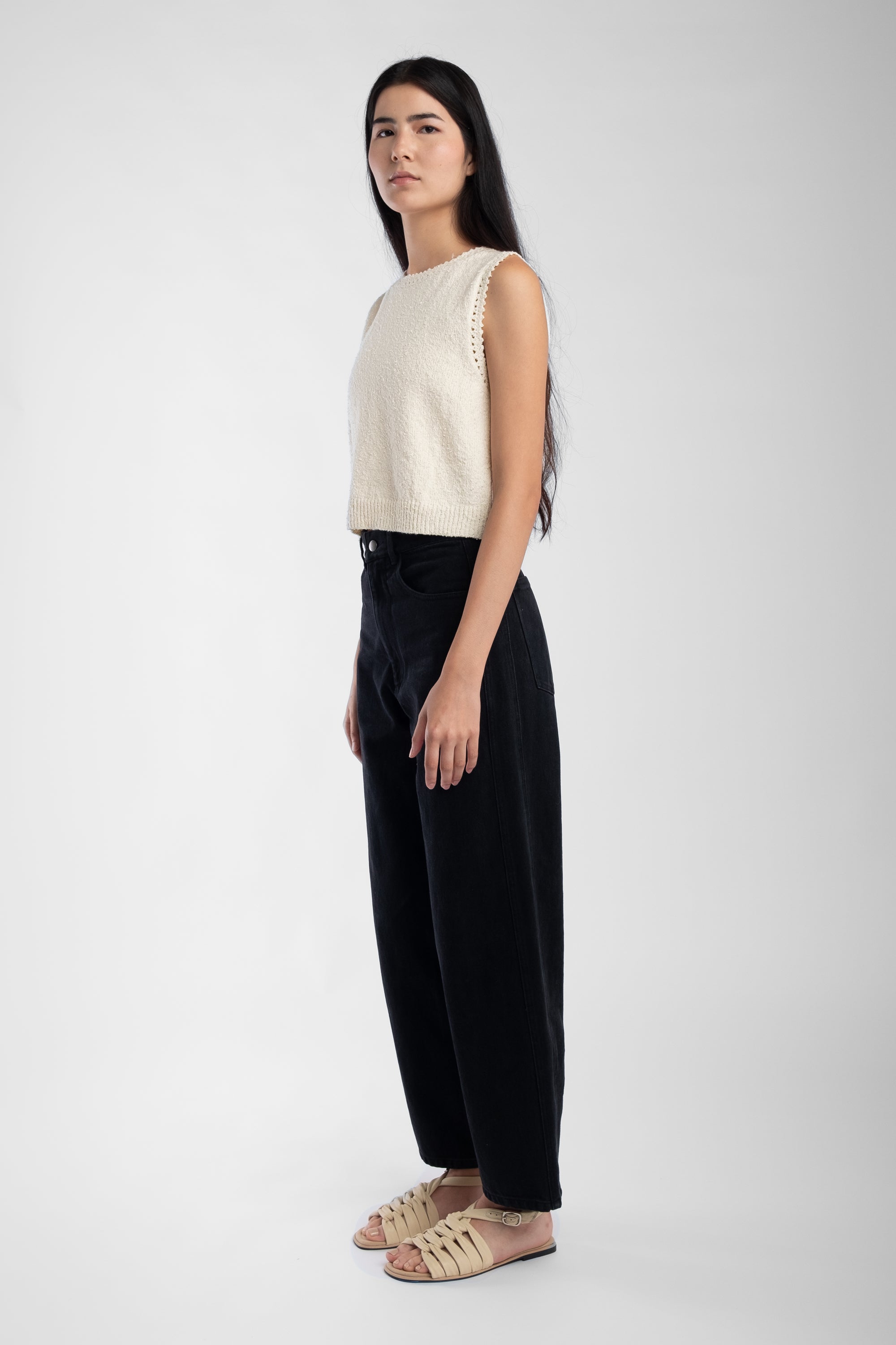 Cream Boucle Tank