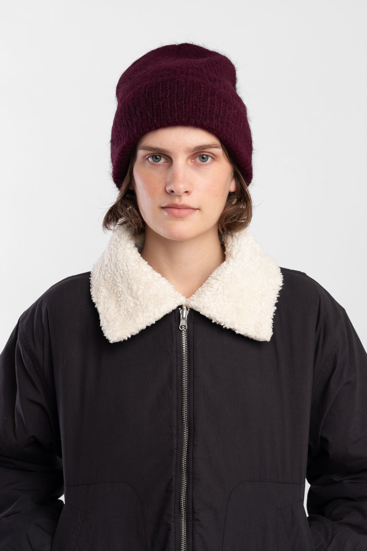 Burgundy Brushed Rib Hat