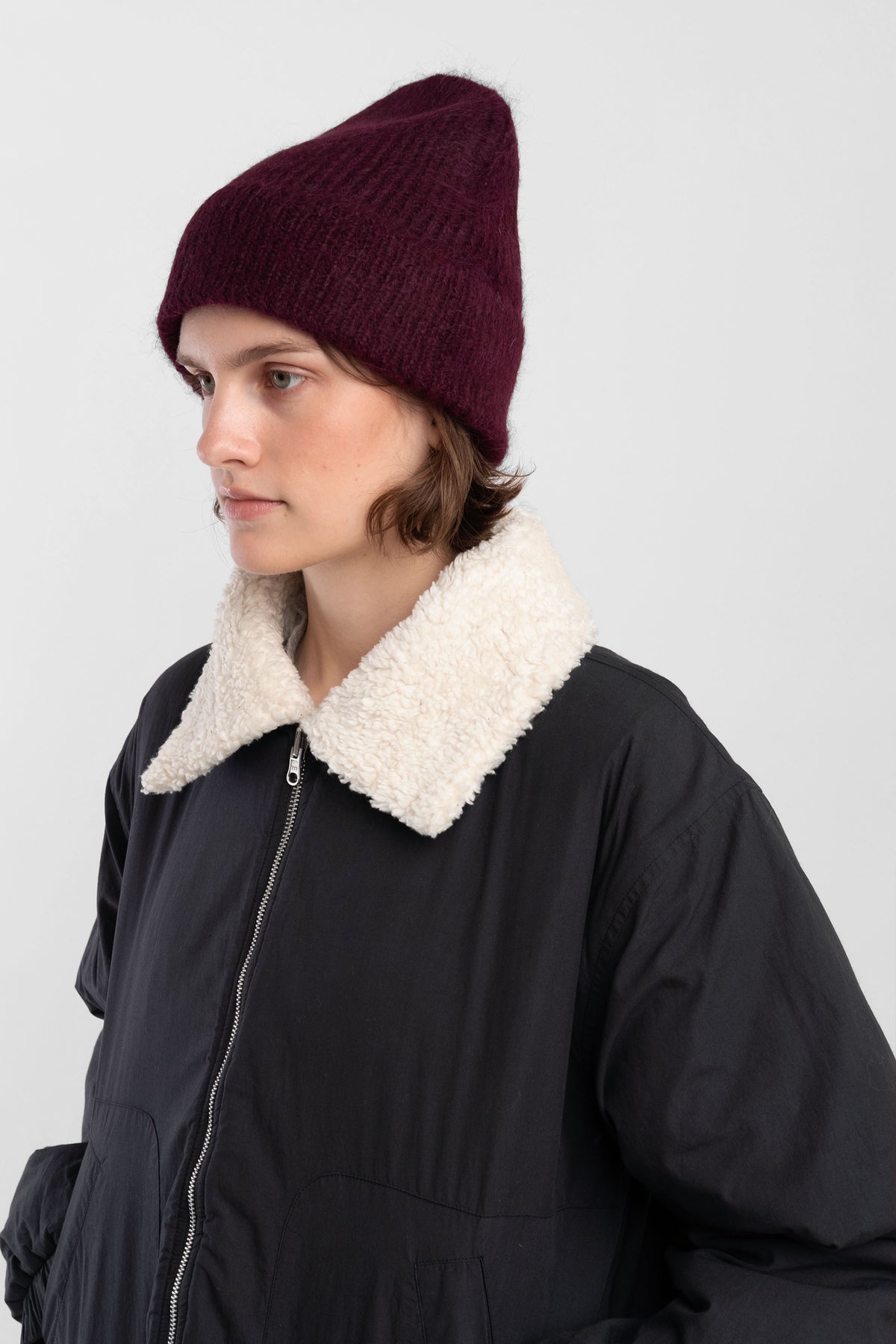 Burgundy Brushed Rib Hat