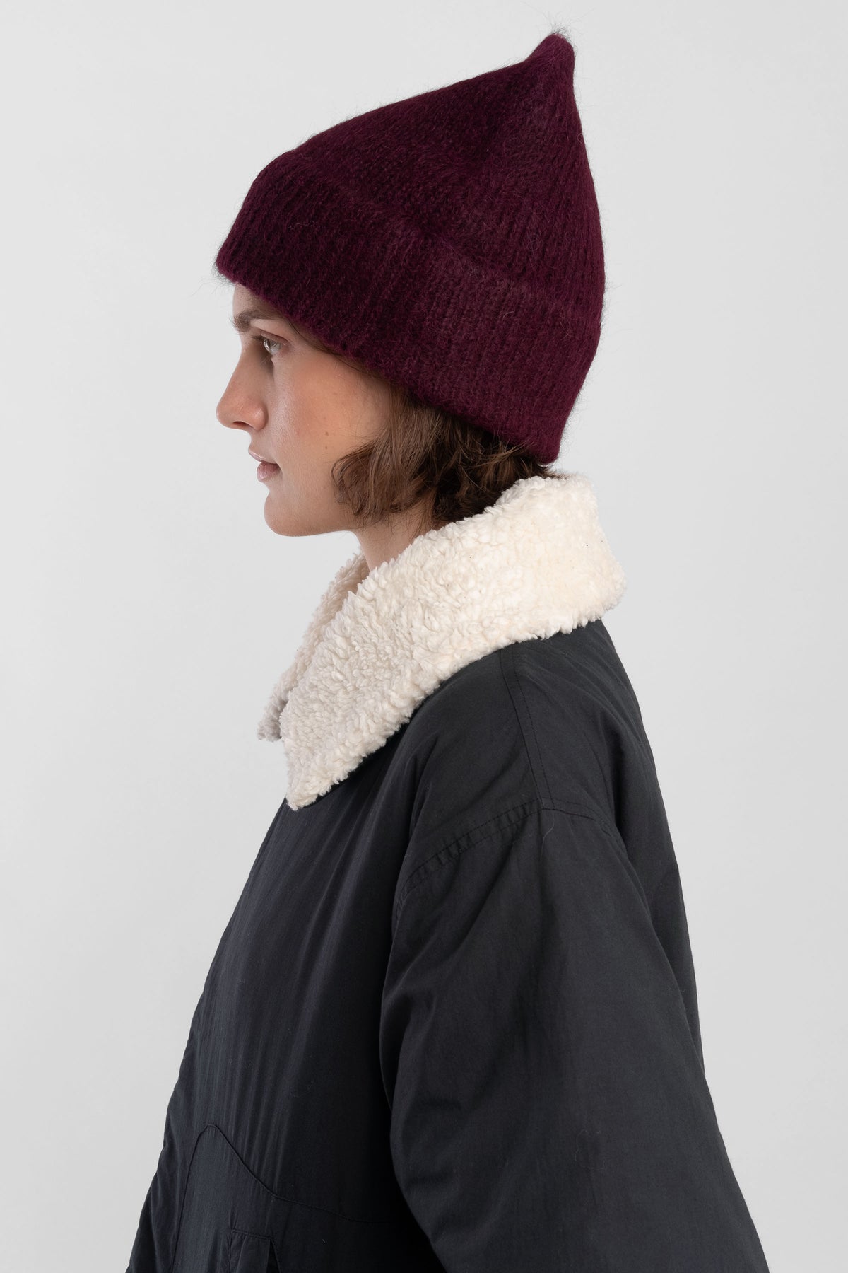 Burgundy Brushed Rib Hat