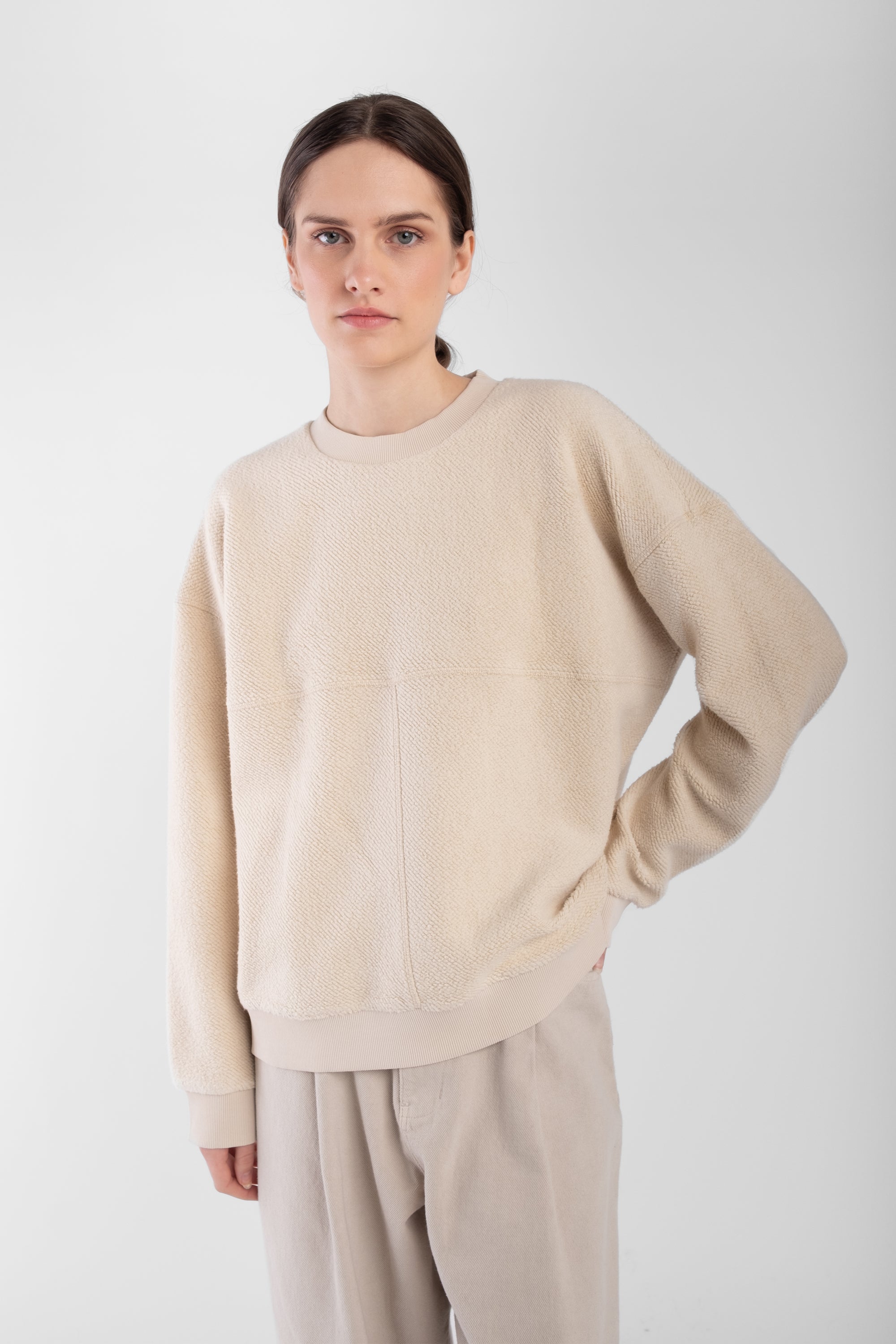 Cream Brushed Terry Sweatshirt