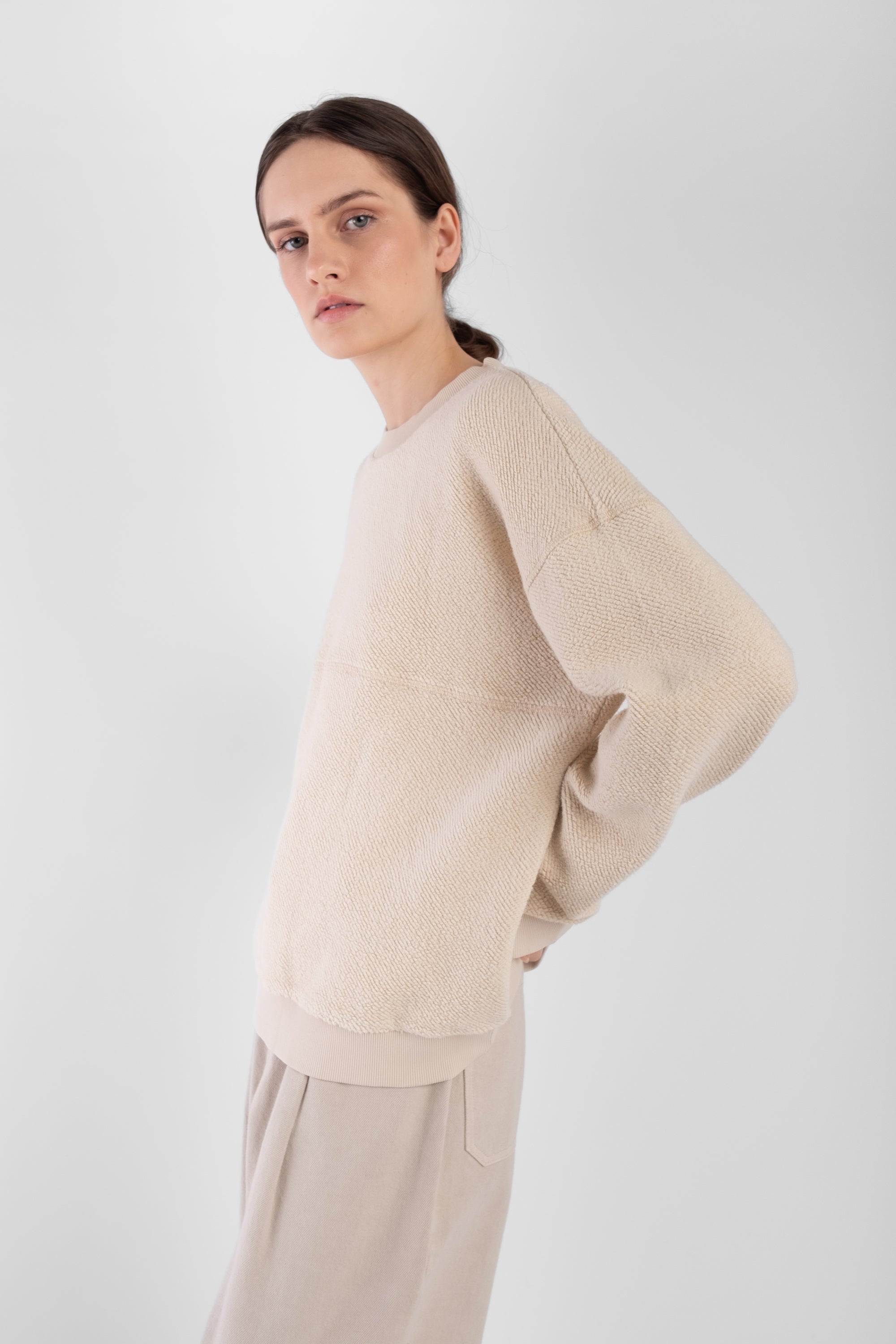 Cream Brushed Terry Sweatshirt