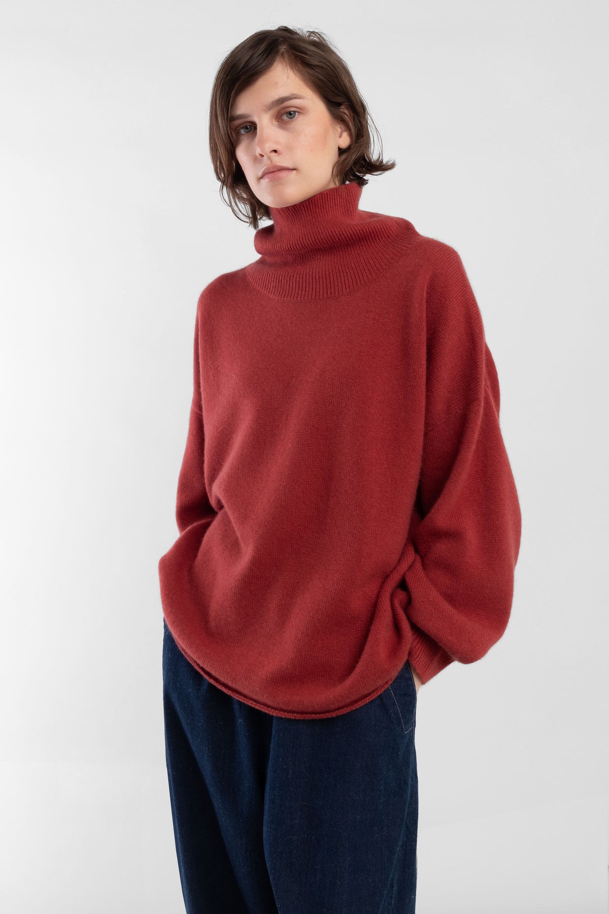 Ruby Cashmere High Neck Sweater