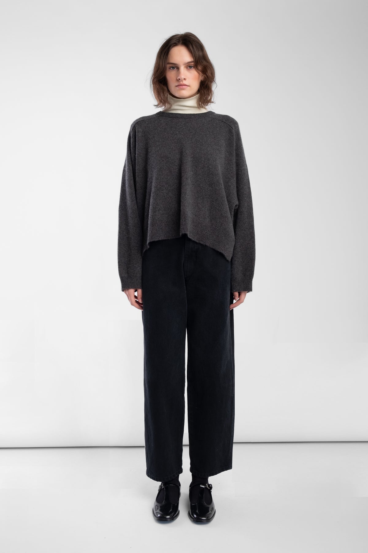 Charcoal Cashmere Shell Sweater
