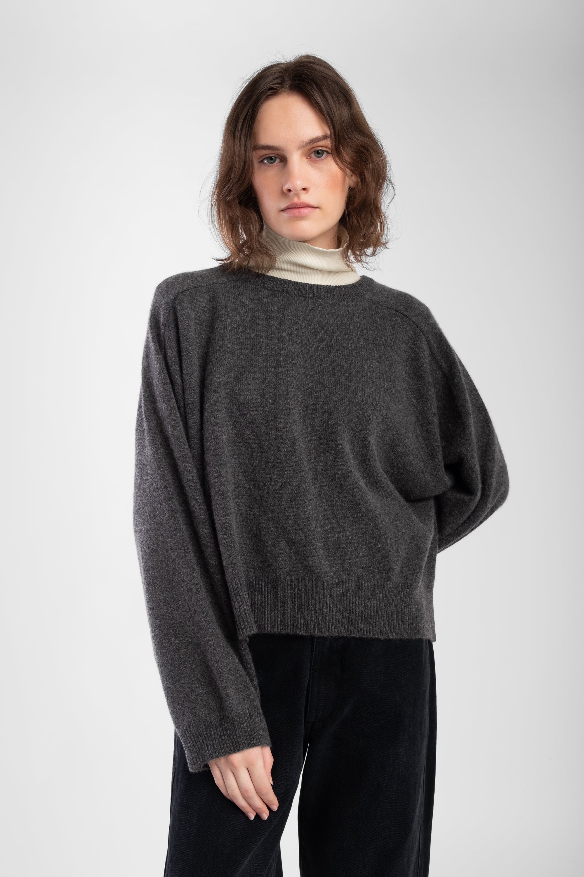 Charcoal Cashmere Shell Sweater
