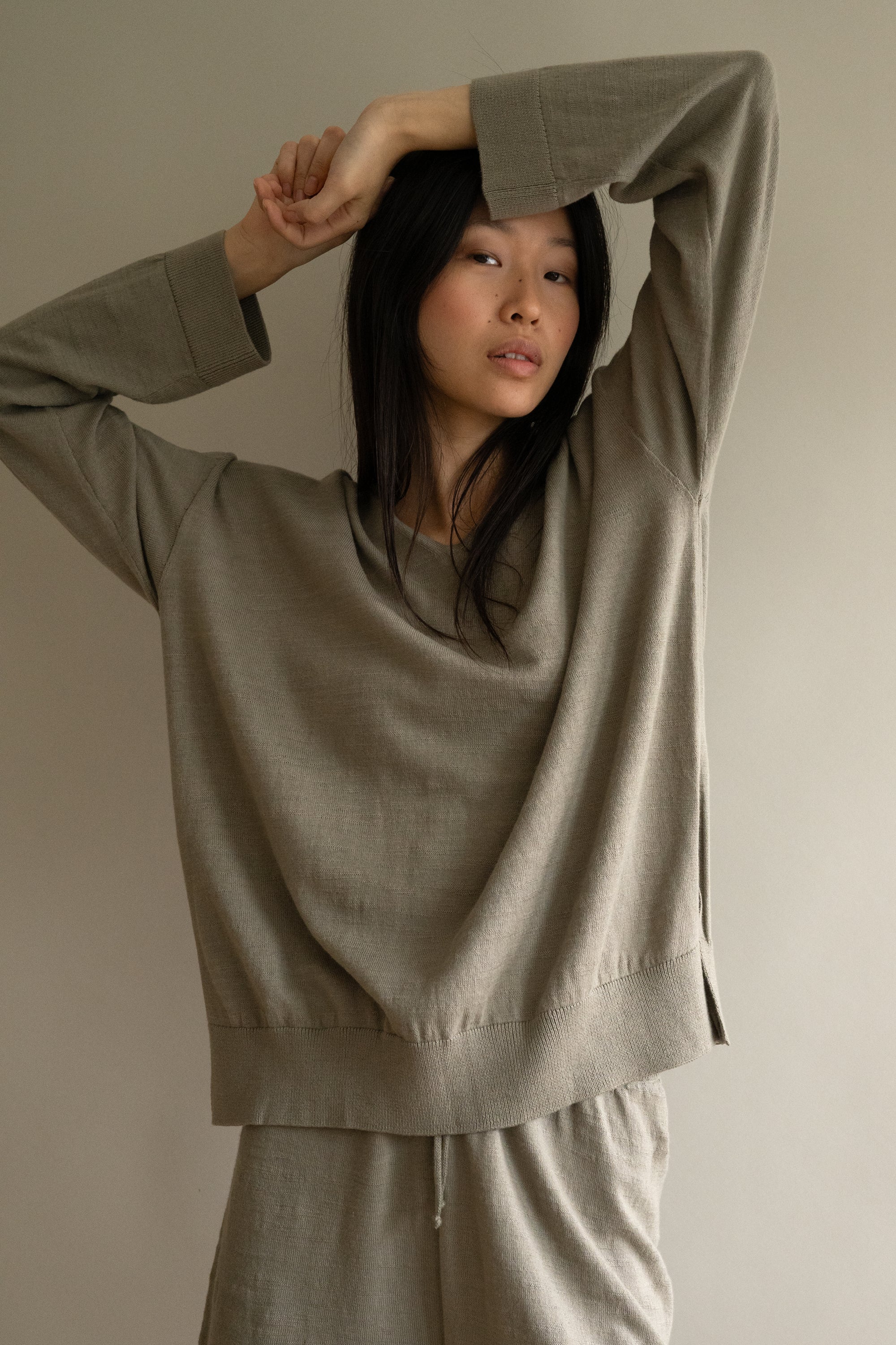 Fog Green Light V Sweater