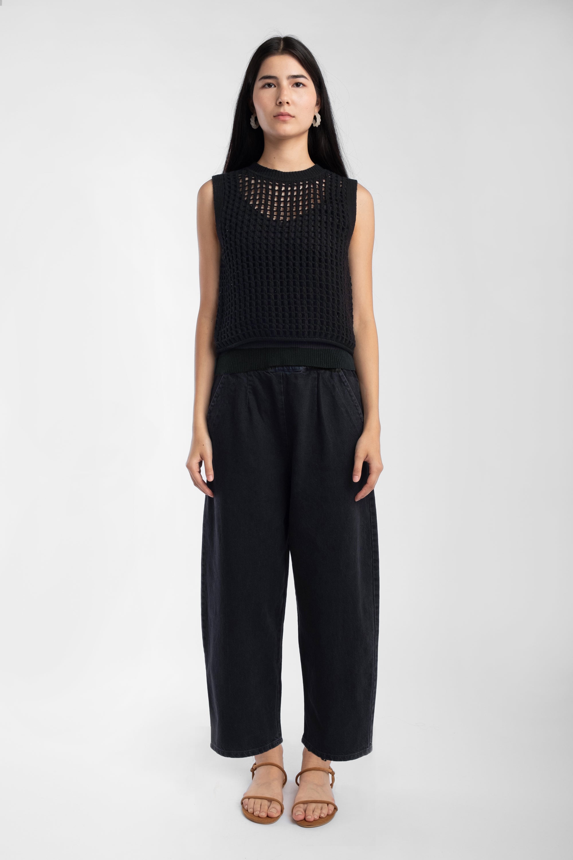 Faded Black Barrel Pant