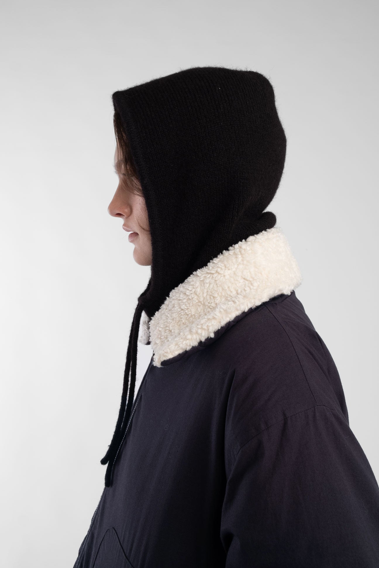 Black Knit Hood