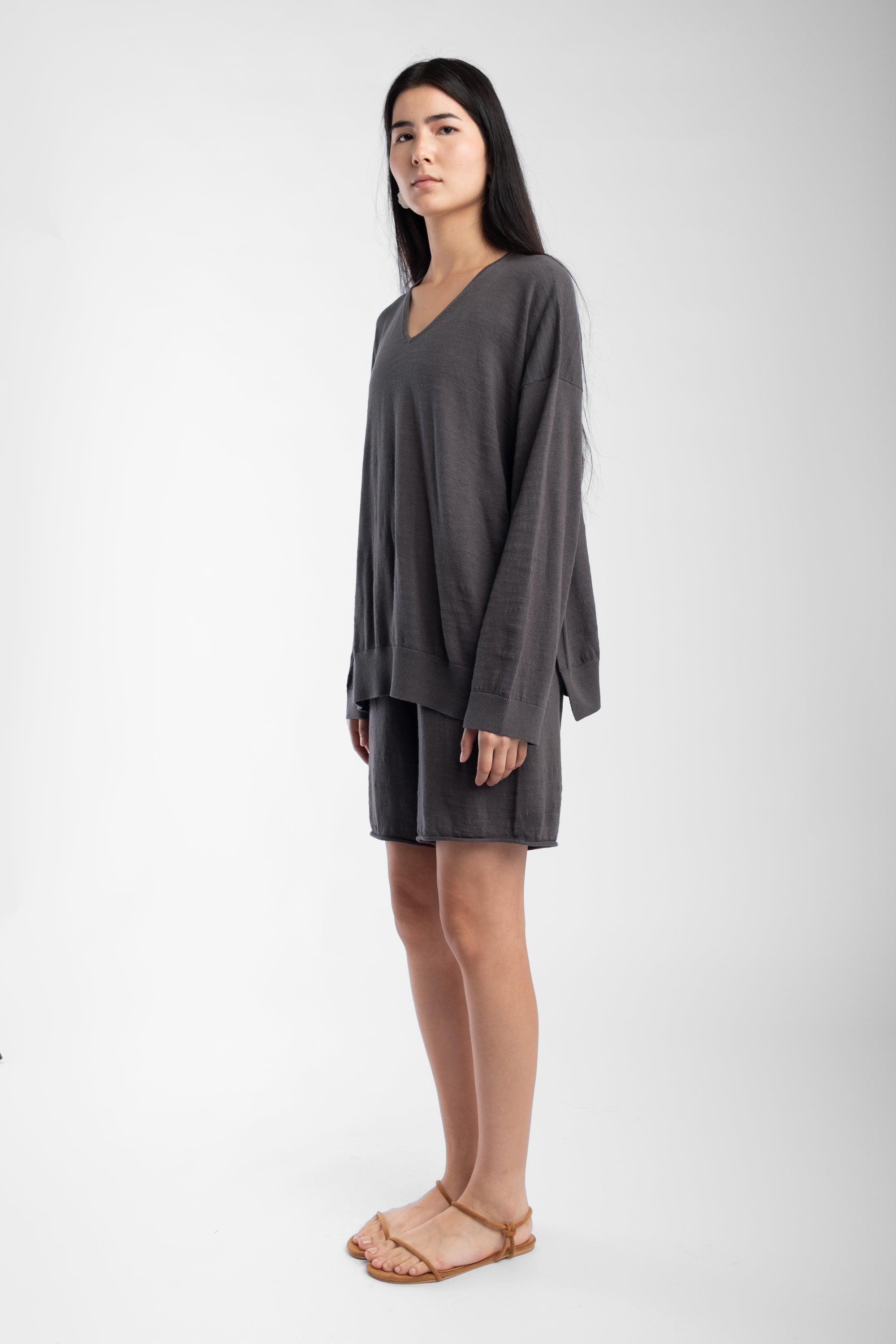 Charcoal Light V Sweater