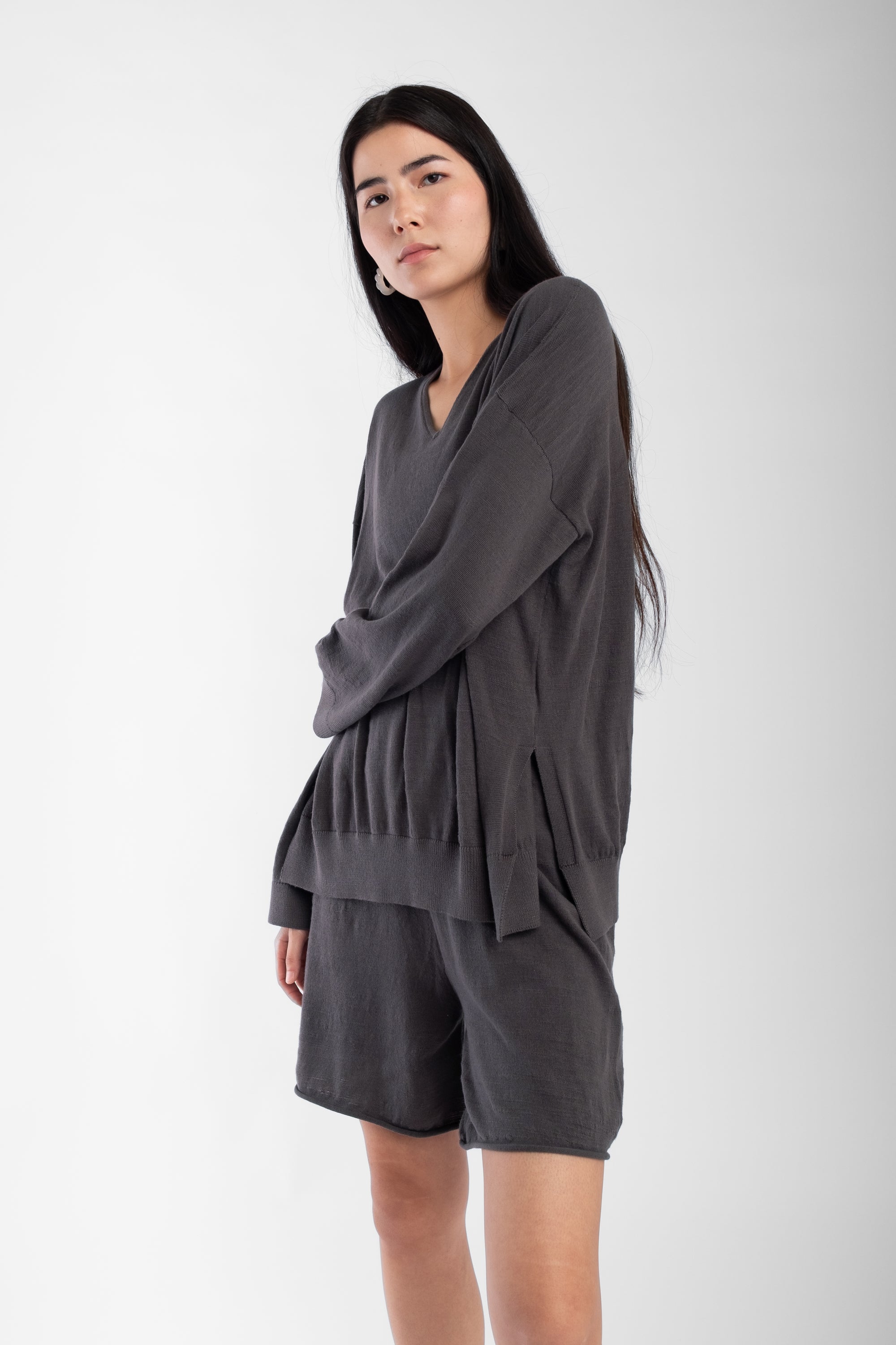 Charcoal Light V Sweater