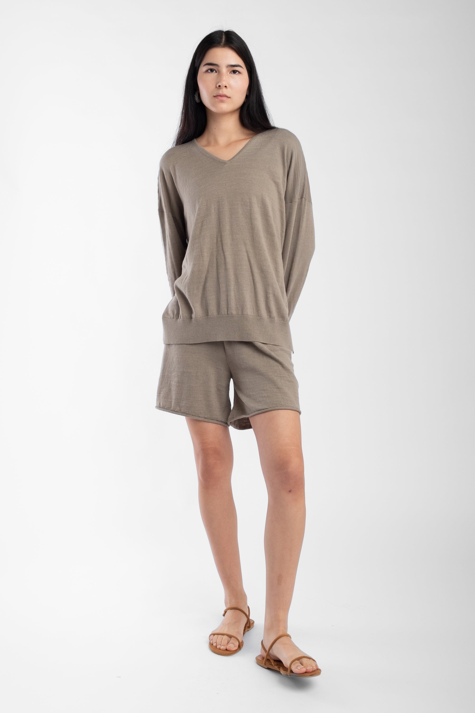 Fog Green Light V Sweater