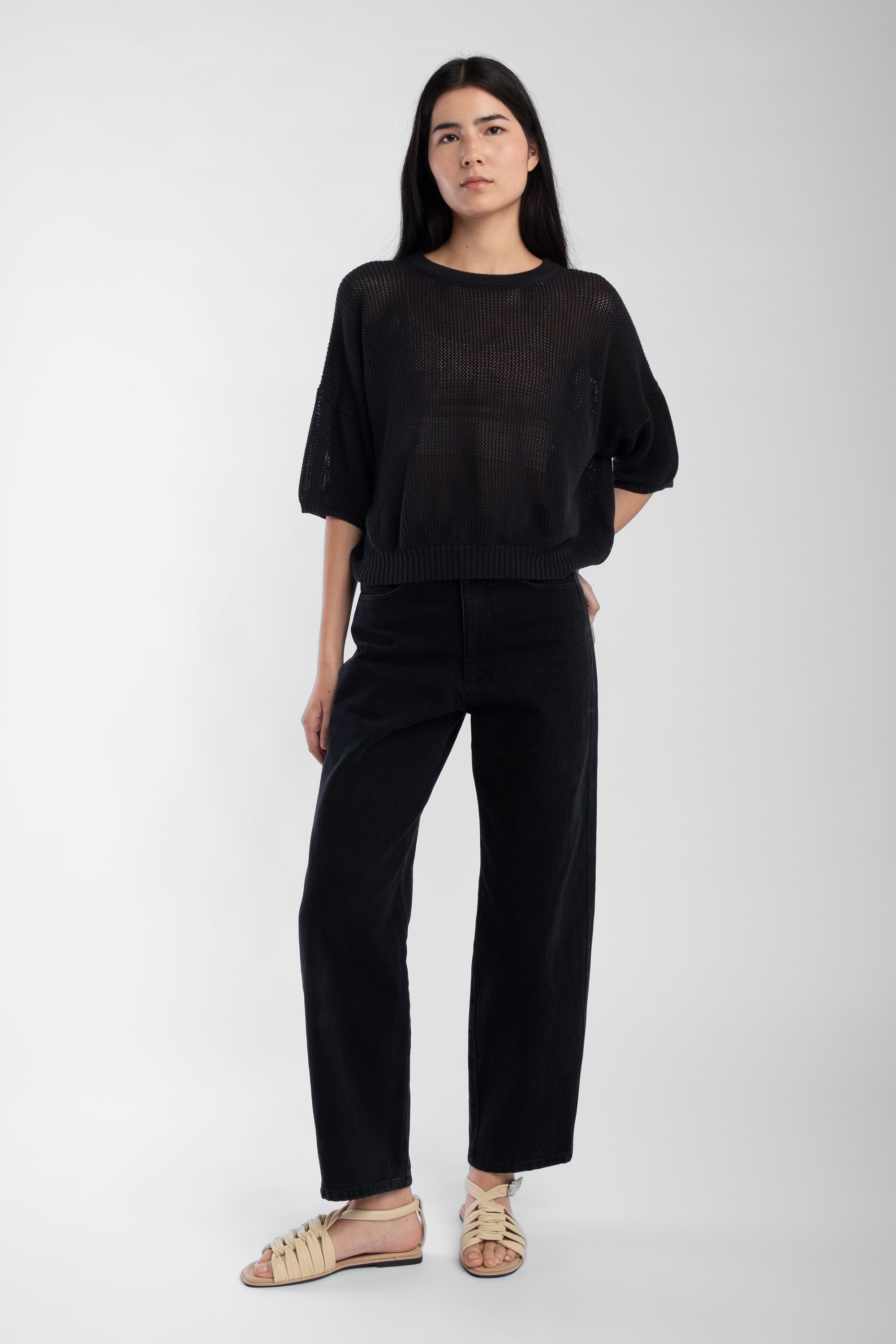 Faded Black Mesh Tee