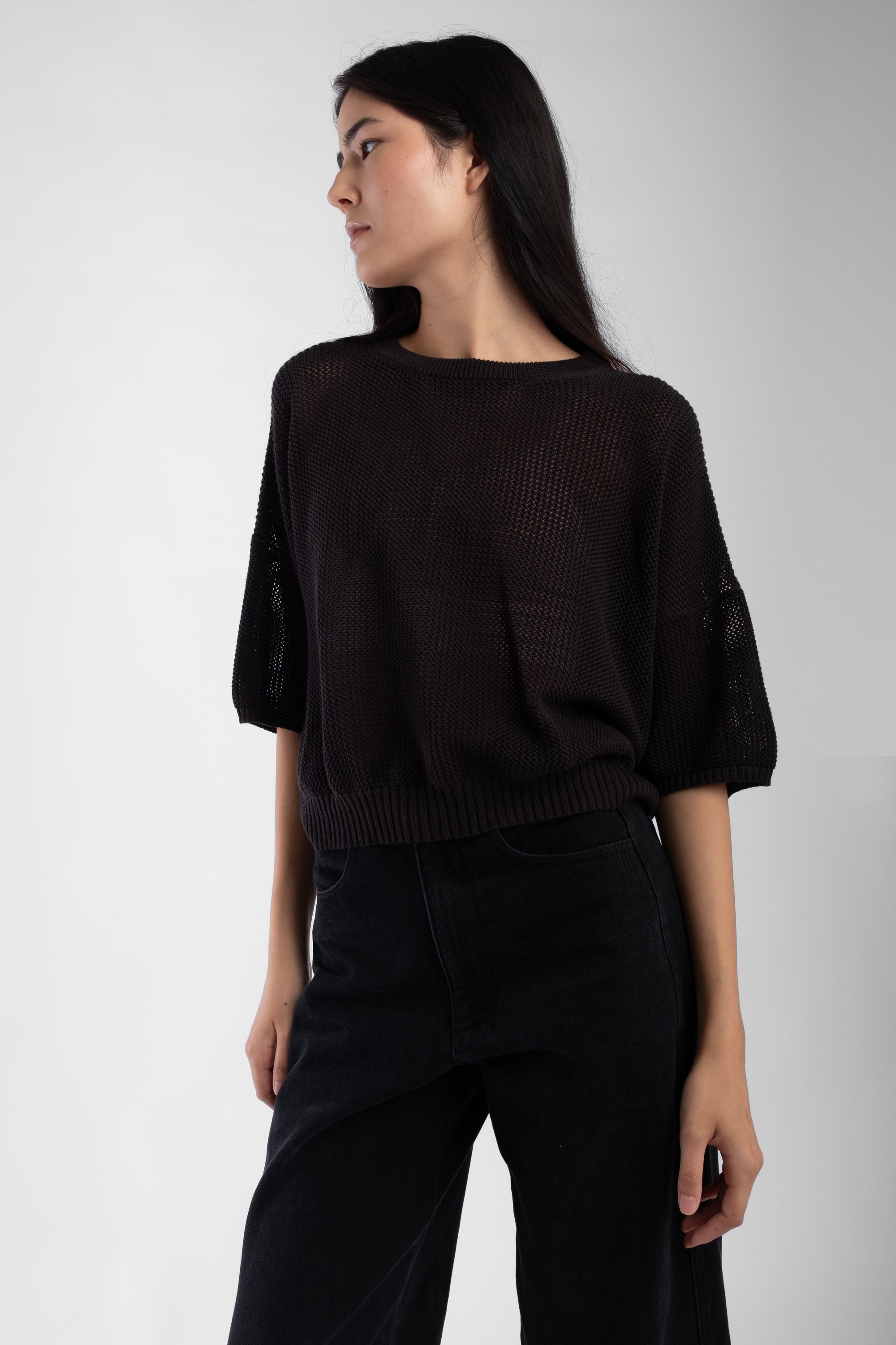 Faded Black Mesh Tee