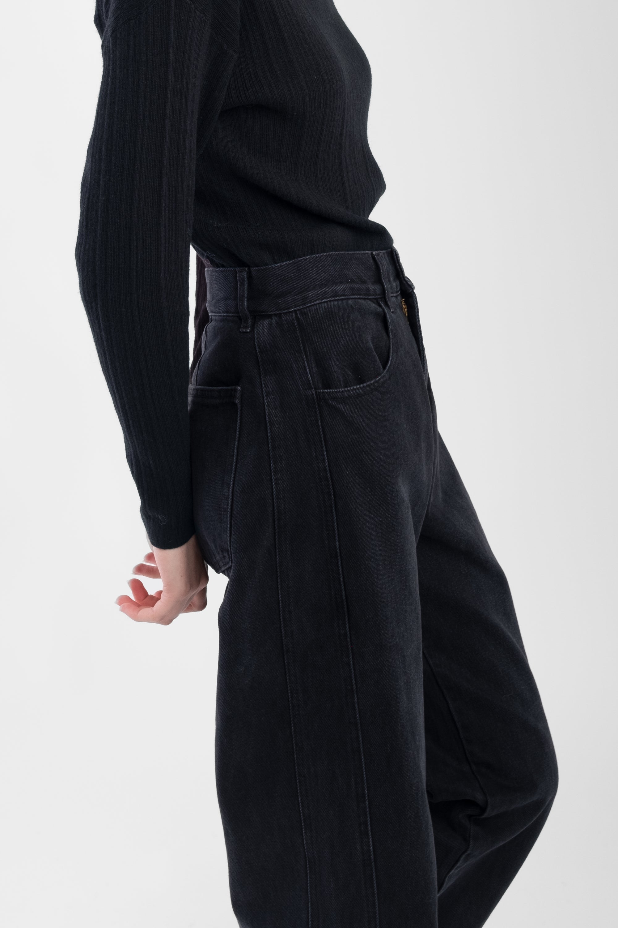 Faded Black Panel Jean