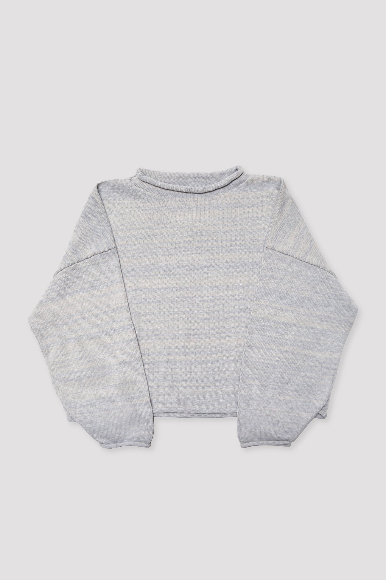 Heather Grey Rolled Sweater