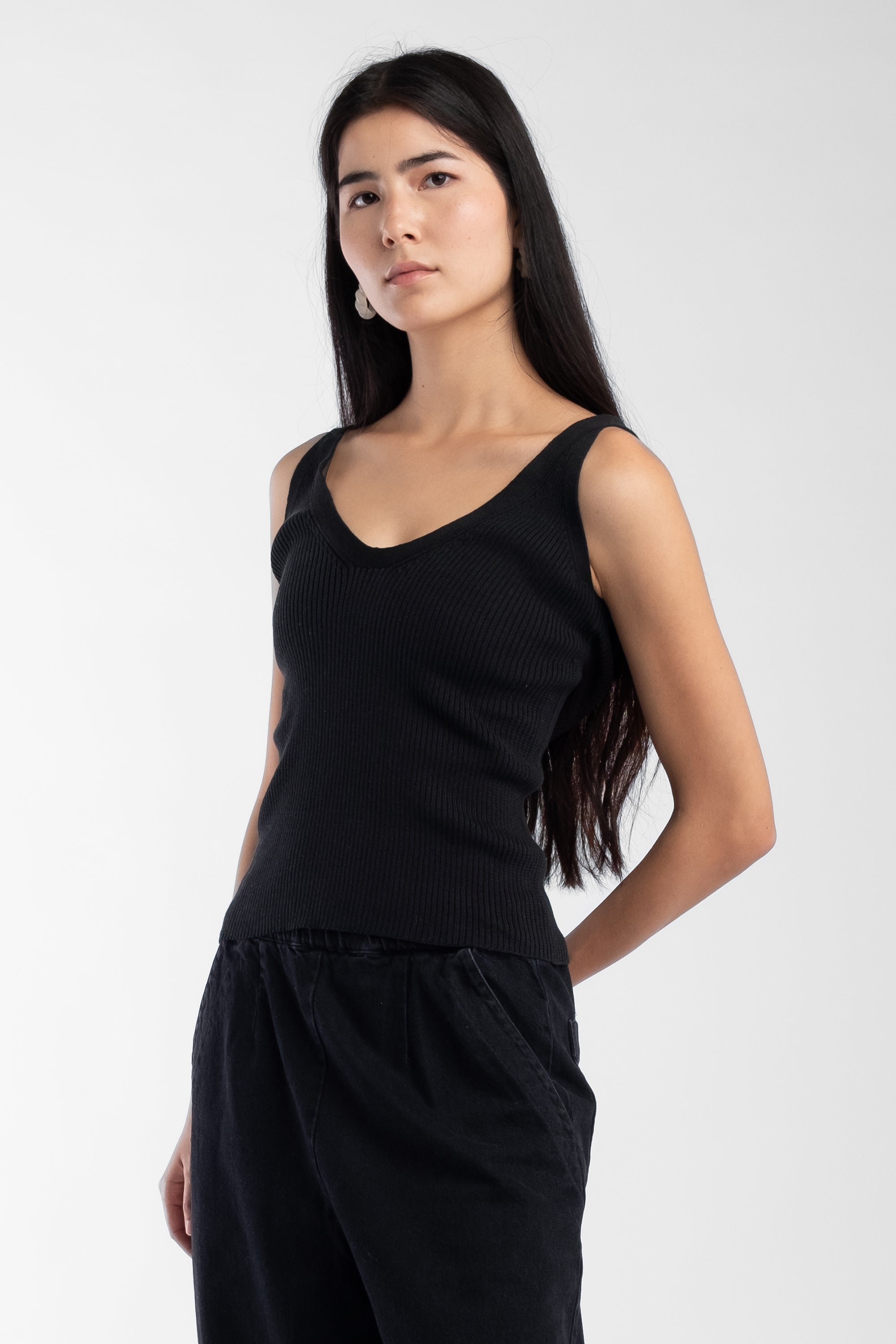 Faded Black Scoop Tank
