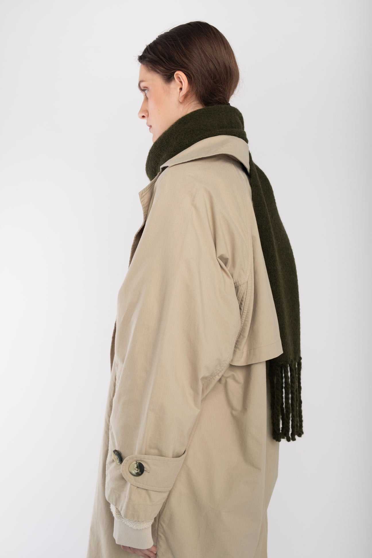 Taupe Seamed Trench