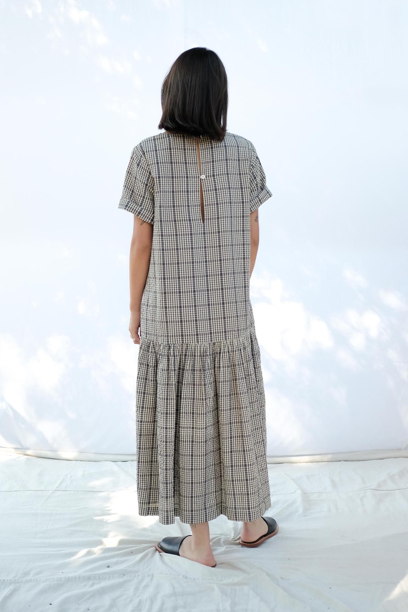 Sample - Button Tee Dress Gingham